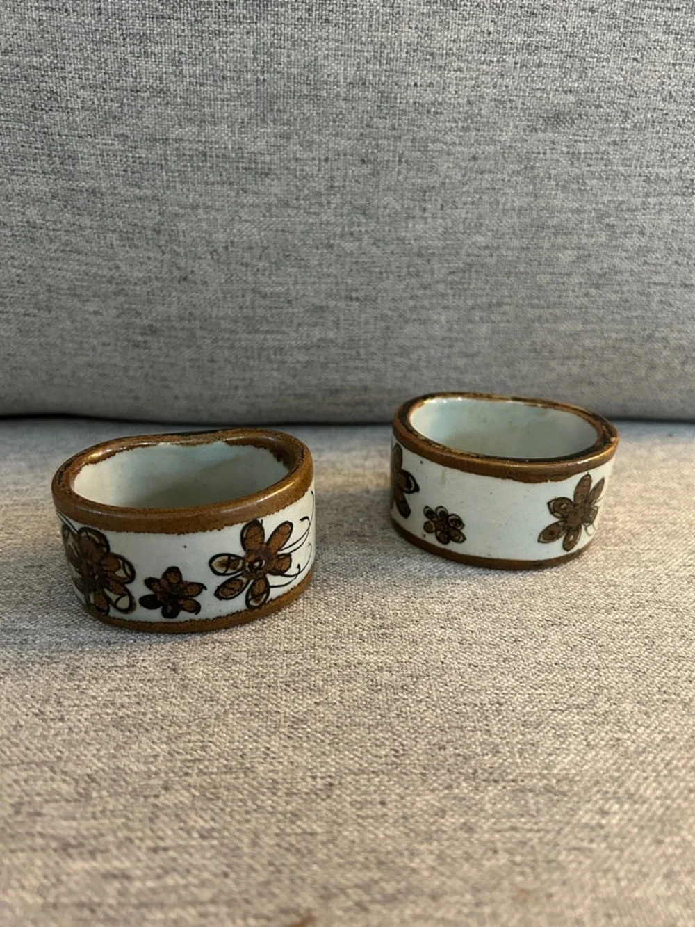 Vintage MCM Ked Edwards Veracruz Pottery Tonala Mexico Napkin Rings
